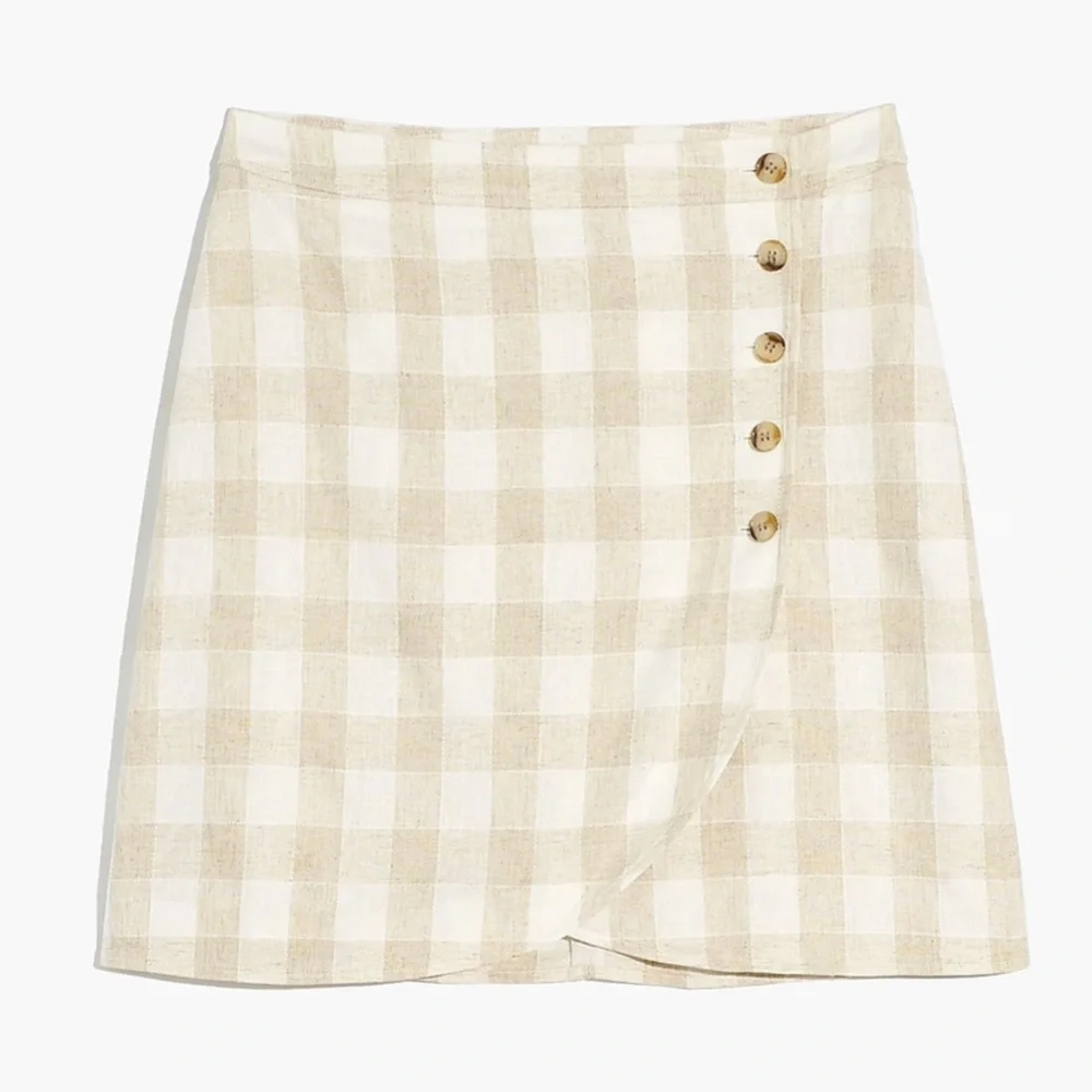 NWT - Madewell Linen-Blend Tulip-Hem Mini Skirt: Undyed Edition - Size 0